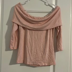 Off the shoulder pink blouse